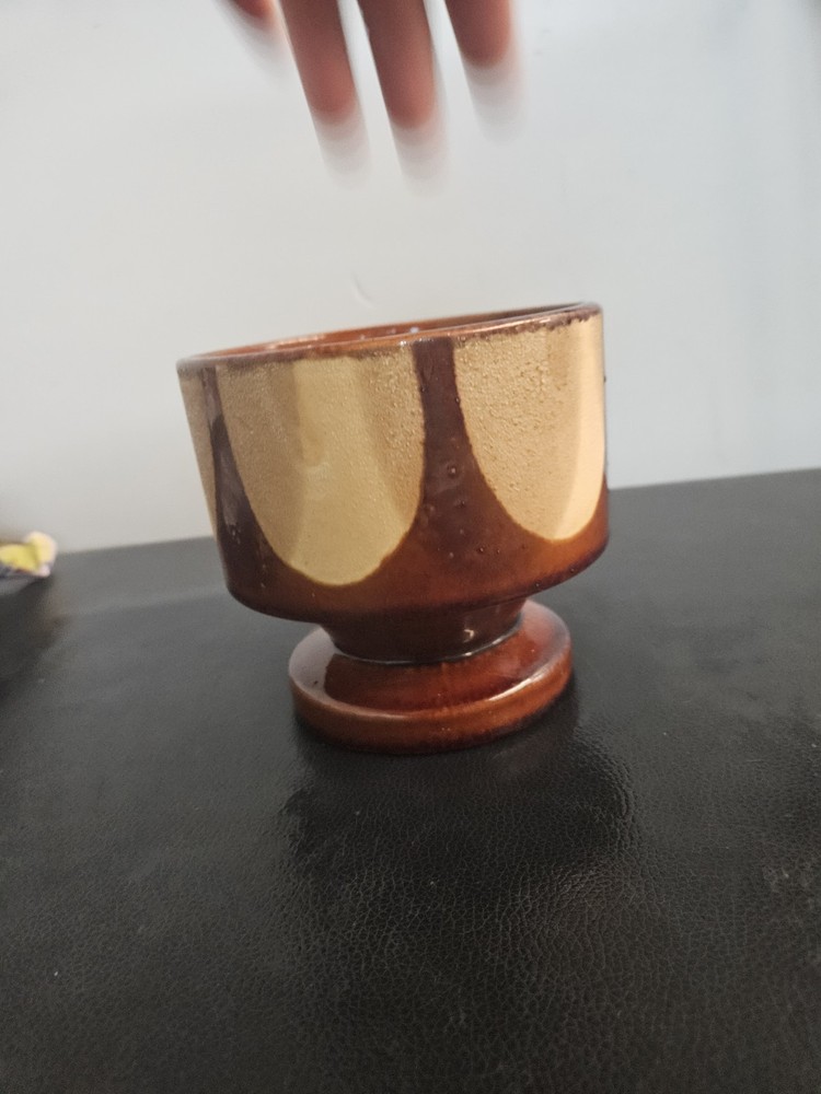 Vintage Haeger Brown Tan Textured Pedestal Planter Retro 5 Inch