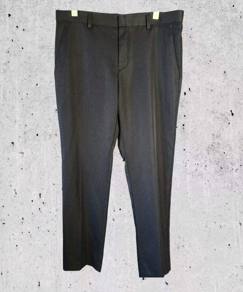 Perry Ellis 32x30 Men Black Trousers Portfolio Travel Luxe Pants Uniform Dress