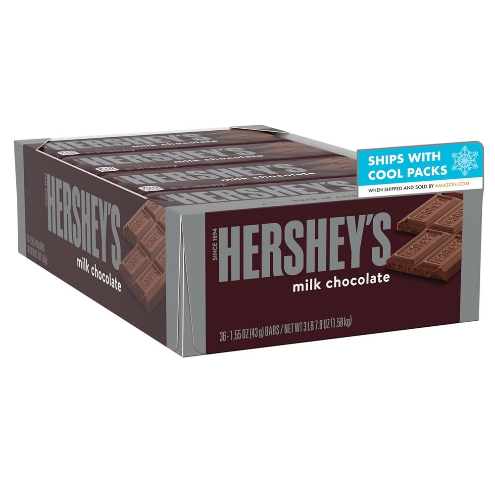 Hershey's Milk Chocolate Candy Bars Bulk Pack - 36 Count
