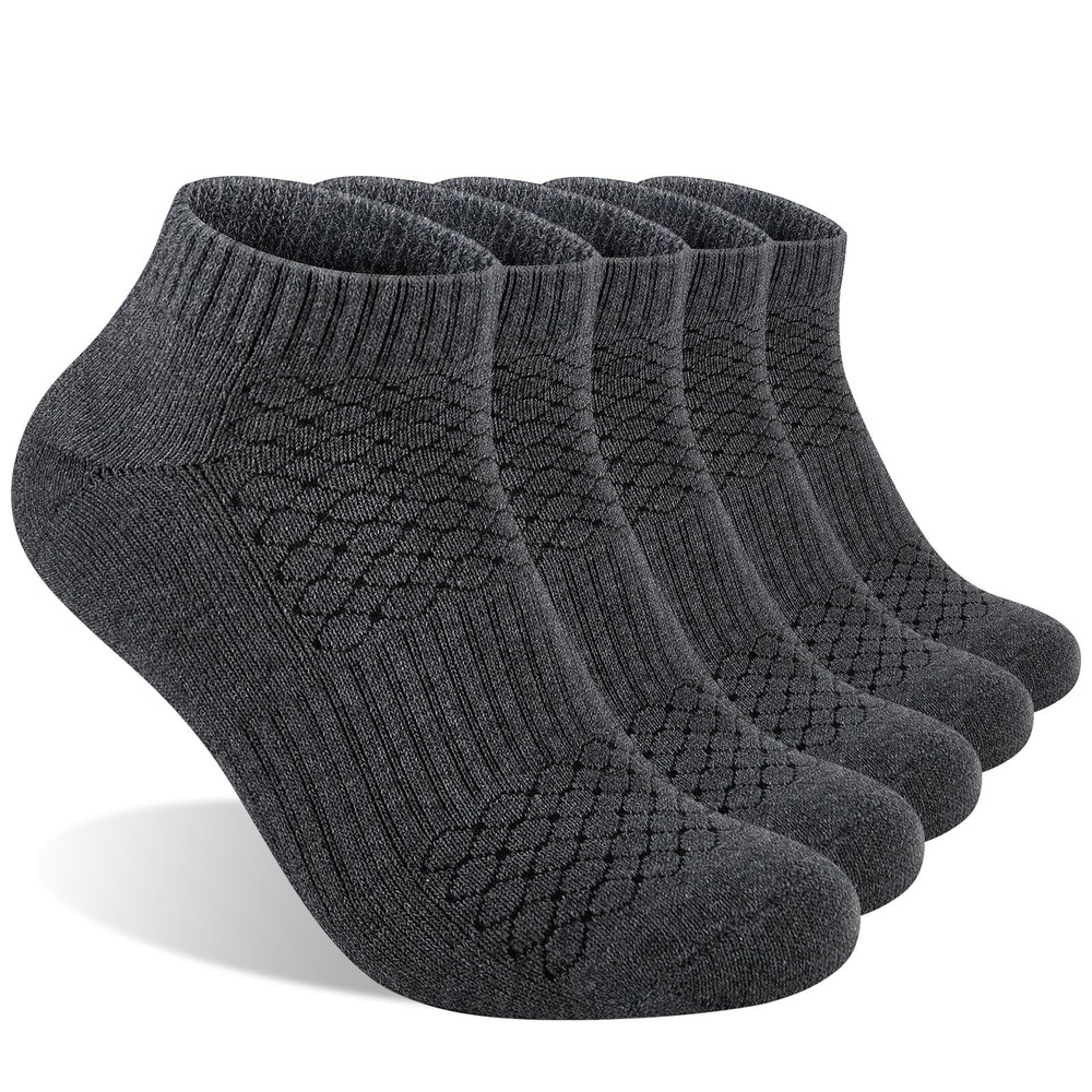 Men's Breathable Cotton Athletic Running Socks with Cushioned Ankle Support  