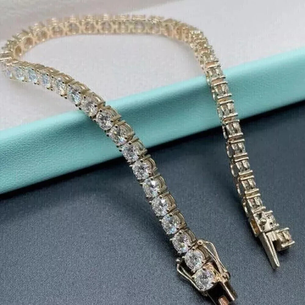 8Ct Round Cut Lab-Grown Diamond Tennis Bracelet in 14K Gold Plated  