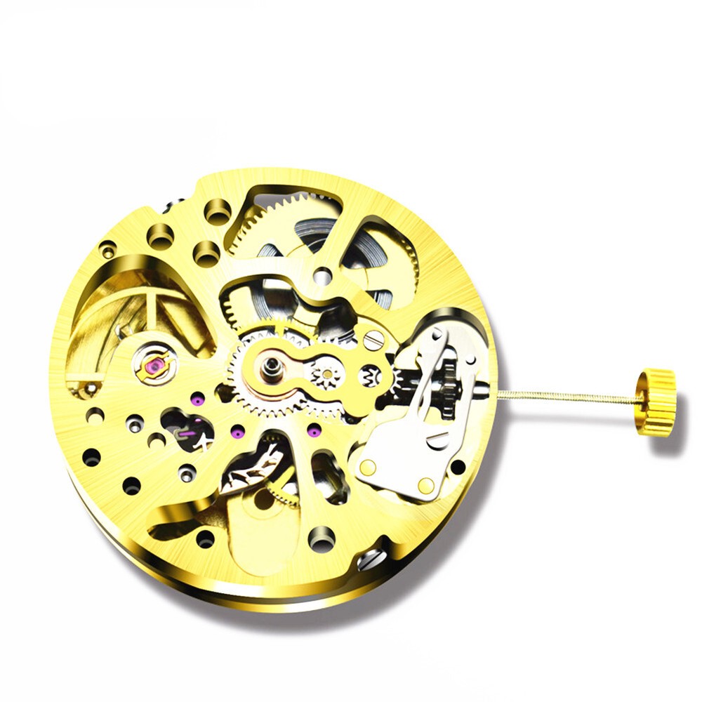 17-Jewel Gold Skeleton Automatic Watch Movement 2004 Watchmaker Repair Tool-image