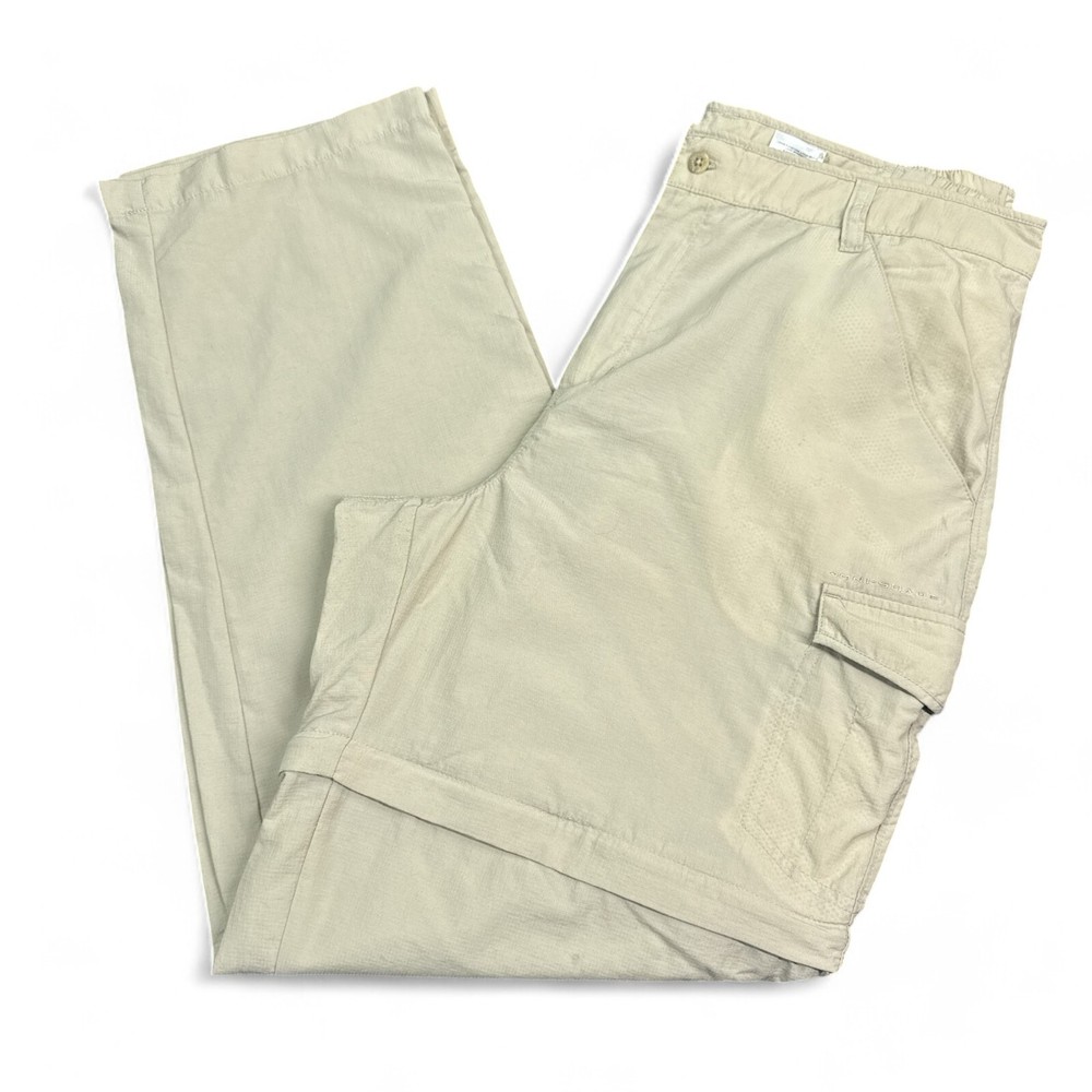 Columbia Convertible Cargo Pants Mens Size Large Beige Tan Zip Off Outdoors