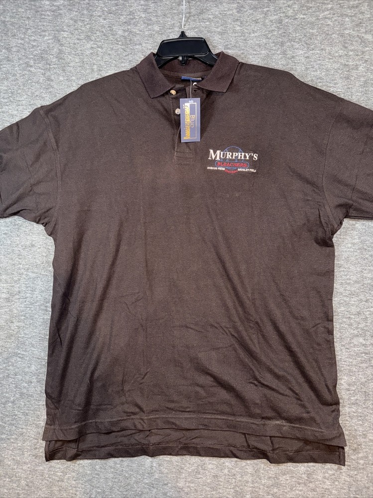 MURPHY’S BLEACHERS Cotton Polo Shirt Wrigley Field Chicago Cubs Brown Sz XXL New