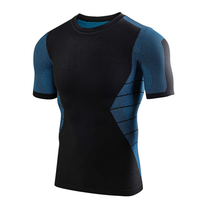 Men's new seamless knit tight-fitting short sleeves
