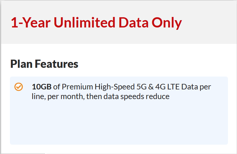 $50.00 1-Year Unlimited Data Only Liberty Wireless