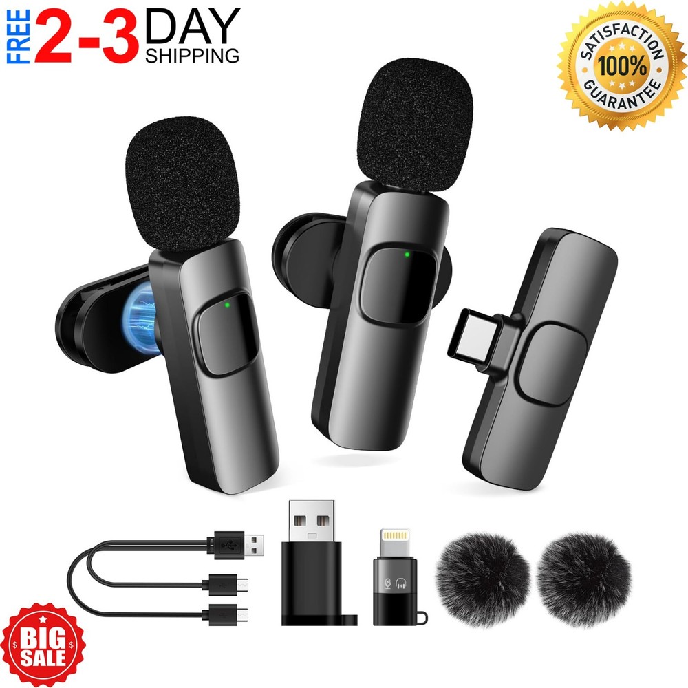 Microfono Mini Inalambrico De Para Celular Iphone O Android 2 Solapa Micrófonos