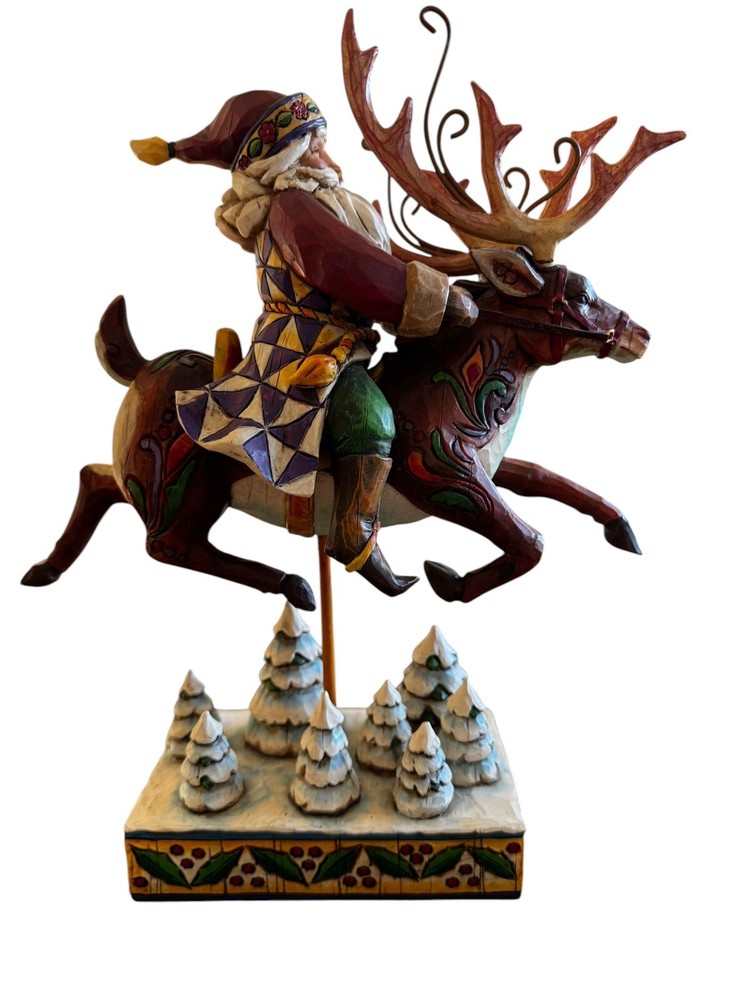 Jim Shore Heartwood Creek Christmas Santa Did Ride Reindeer Figurine 4002290