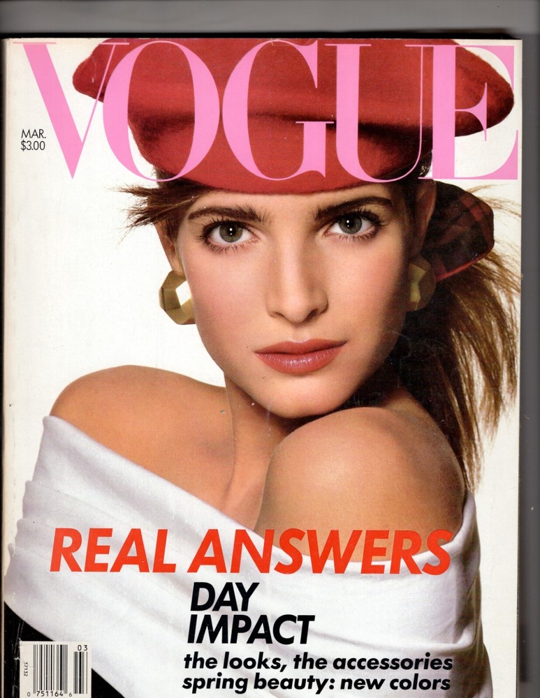 1988 MARCH VOGUE MAGAZINE  STEPHANIE SEYMOUR REAL ANSWERS