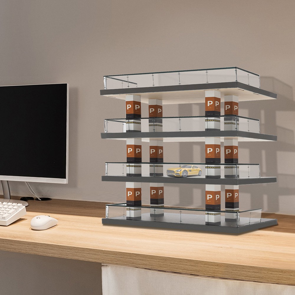 Diorama 4-Story 1/64 Acrylic Garage Model Car Parking Lot Backdrop Car Display!