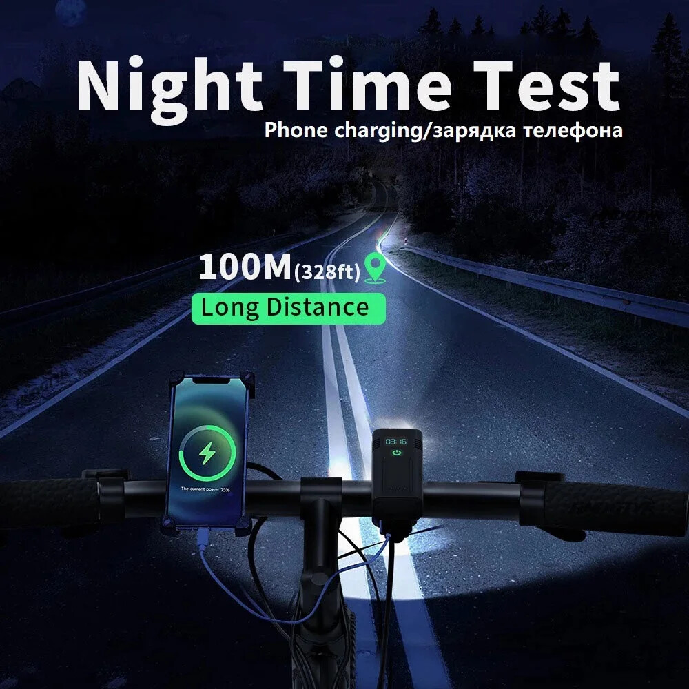 Rechargeable Digital Bicycle Light Flashlight for Cycling Safety