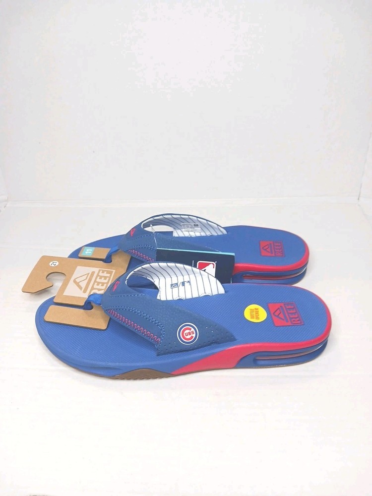 Reef Men's Chicago Cubs Fanning X MLB Bottle Opener Thong Sandals CI4844 Size 11