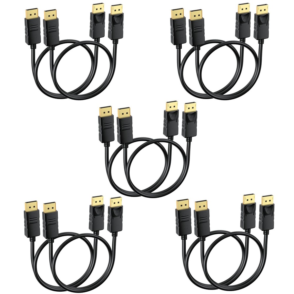 DisplayPort Cable 3FT 10-Pack, Gold-Plated Male to Male DP Cord for High-Speed Connectivity