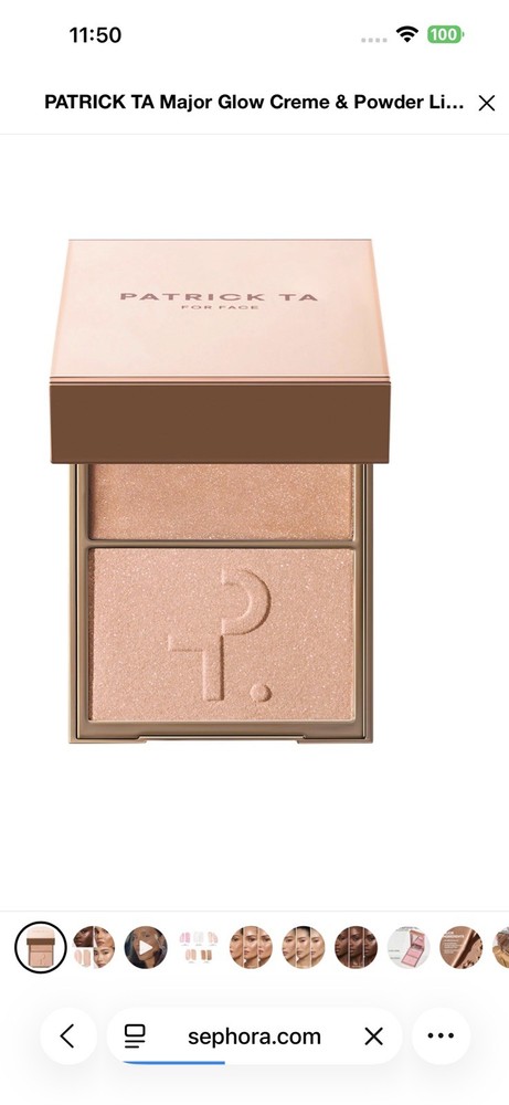 PATRICK TA Glow Creme Powder Light Reflecting Translucent Highlighter, Daddy