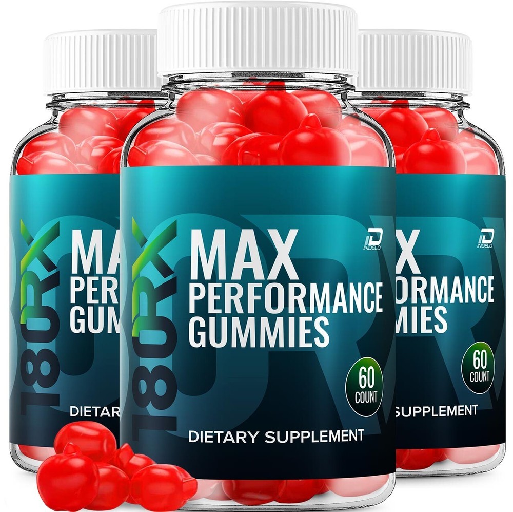 (3 Pack) 180RX Gummies for Men – 180 RX Male Performance Gummies, Energy
