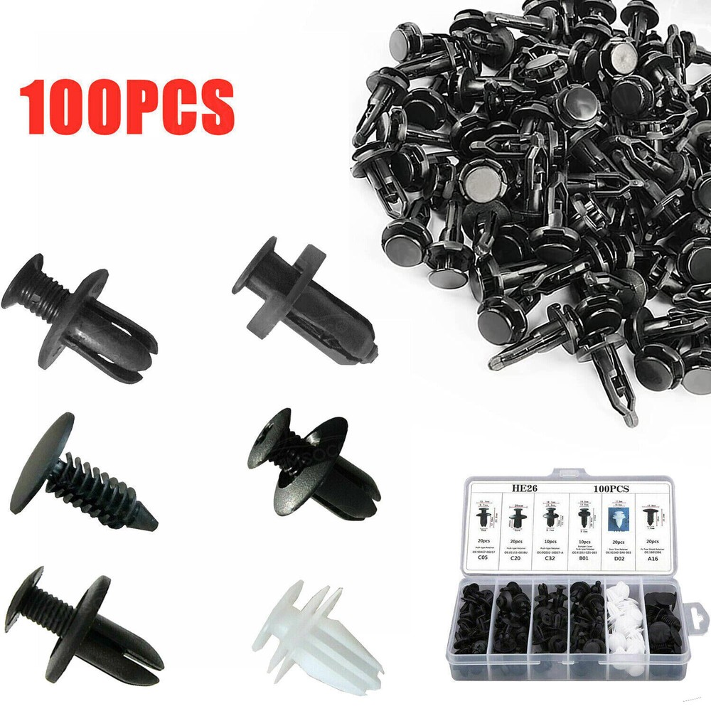 Car Parts Body Bumper Rivet Retainer Trim Molding Push-Pin Clip Assortments Kit