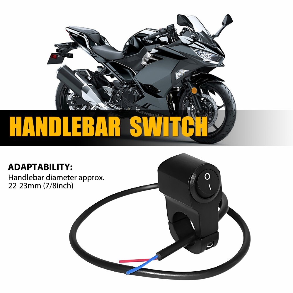 Handlebar Headlight Fog Spot Light ON OFF Switch For Motorcycle 7/8