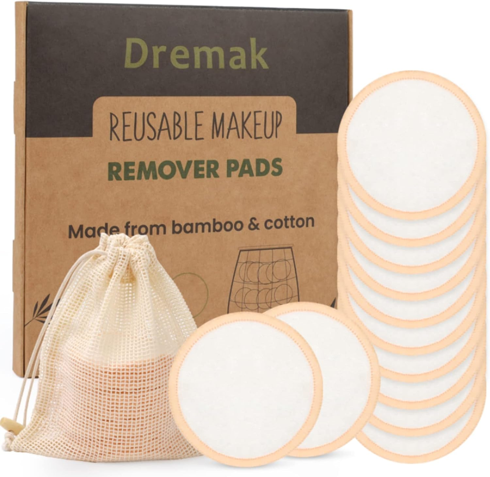 Reusable Makeup Remover Pads - (12 Pack) Washable Velvet Reusable Cotton round f