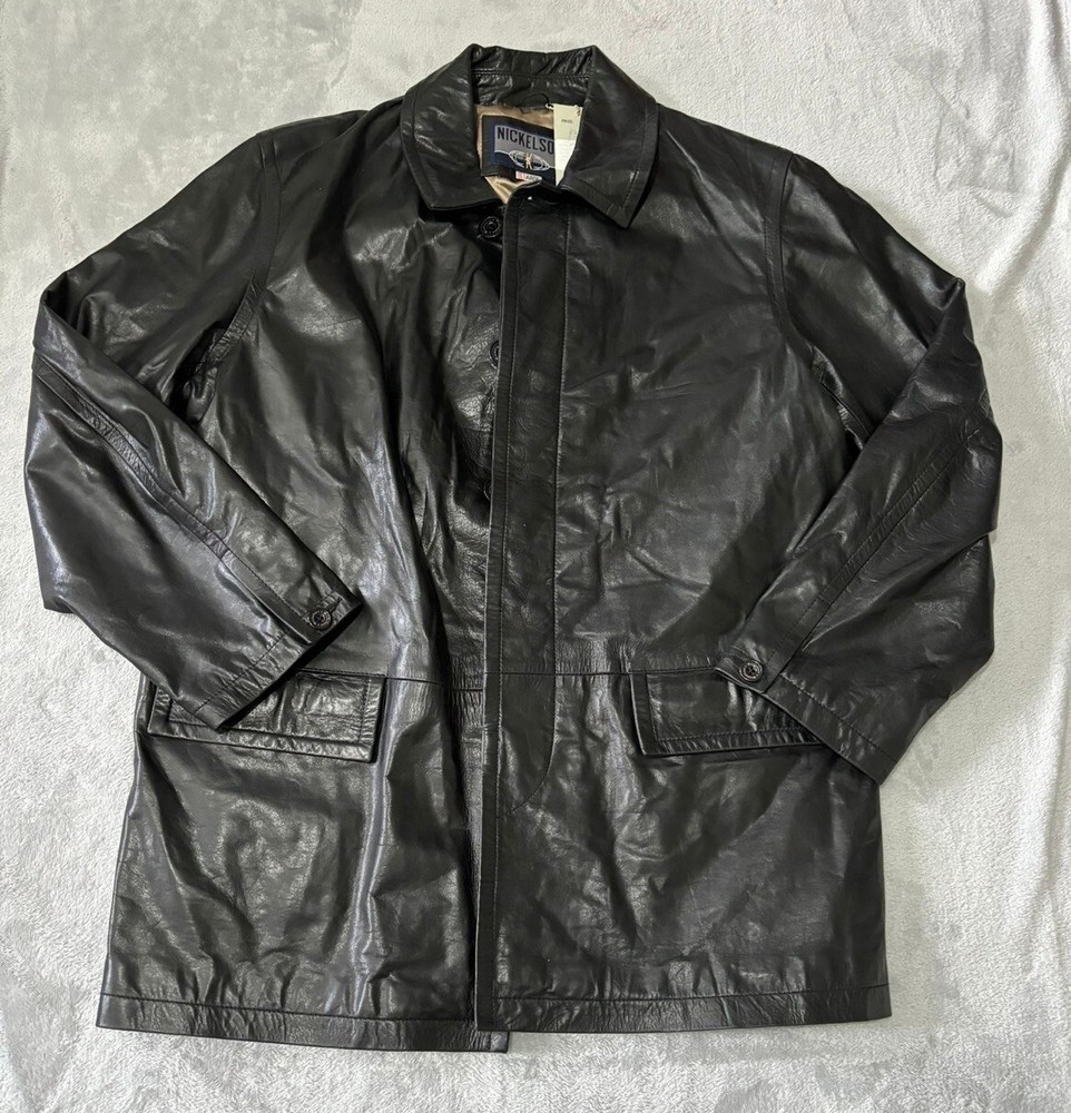 Nickelson Black Vintage Leather Jacket Size XL with Tags