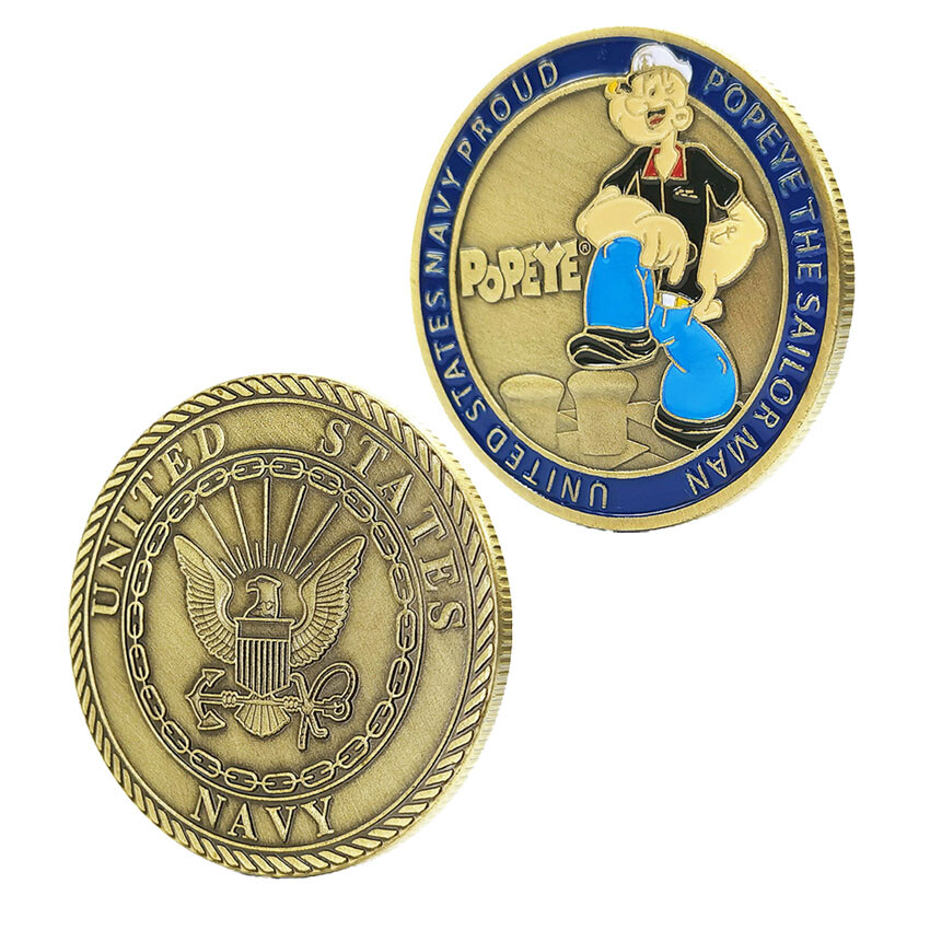 US Navy Proud Metal Collectibles Sailor Man Challenge Coin Coast Guard Popeye