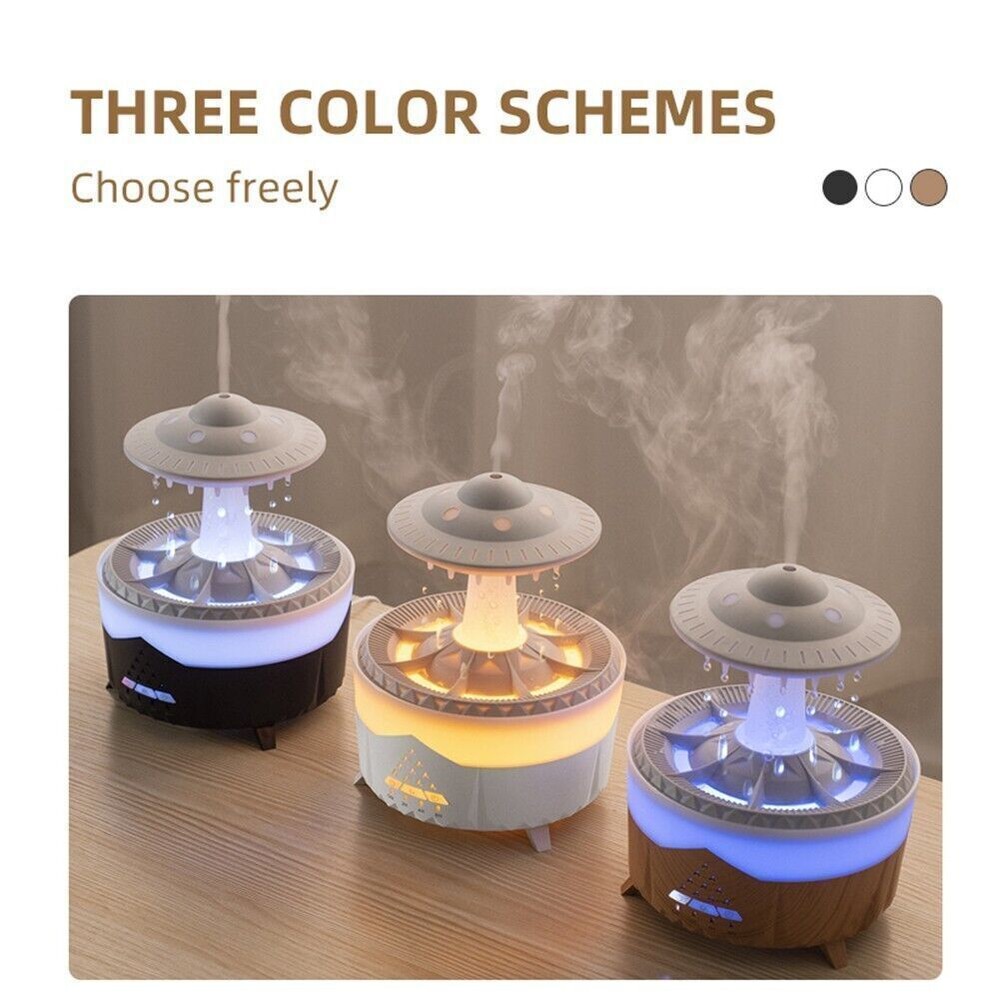UFO Water Drop Humidifier Rain Cloud Air Humidifier Essential Oil Aroma Diffuser