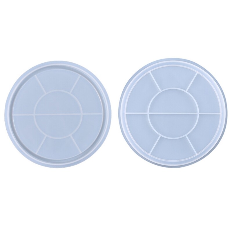 Crystal Clear Epoxy Resin Round Tray Mirror Plate Silicone Mold  