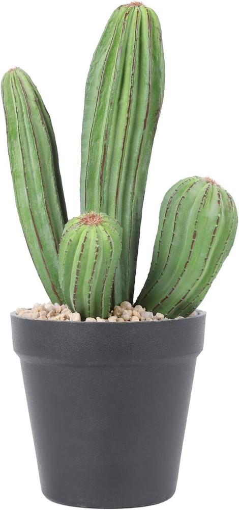 11-Inch Artificial Green Cactus Fake Potted Plant Faux Cacti