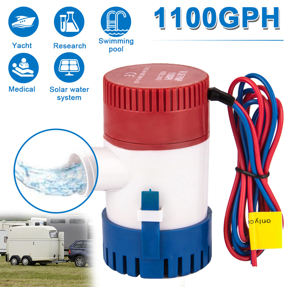 1100GPH 12V Electric Marine Submersible Bilge Sump Water Pump for Boat 3/4