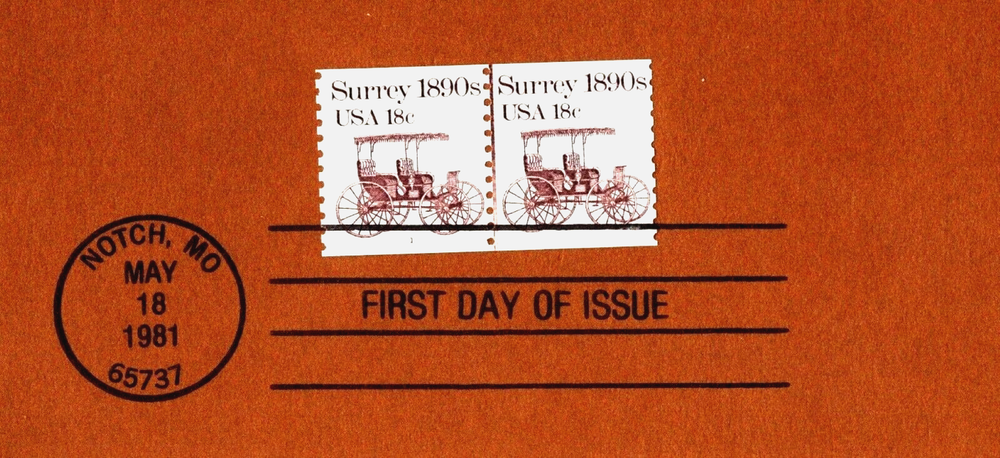 Rare First Day Souvenir Page FDC Surrey Coil Plate # Line Pair PNC 1981-13