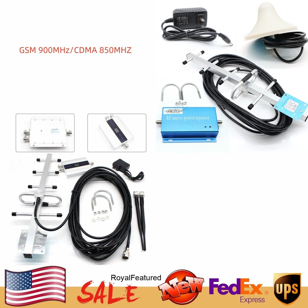 3G 4G 850/900MHz GSM/CDMA Cell Phone Signal Amplifier Repeater +Yagi Antenna Kit
