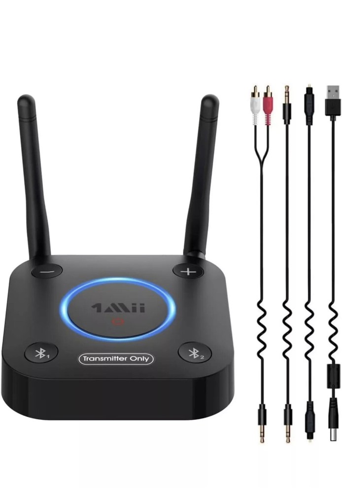 1Mii B06TX Bluetooth 5.2 Transmitter for TV to Wireless Headphone/Speaker
