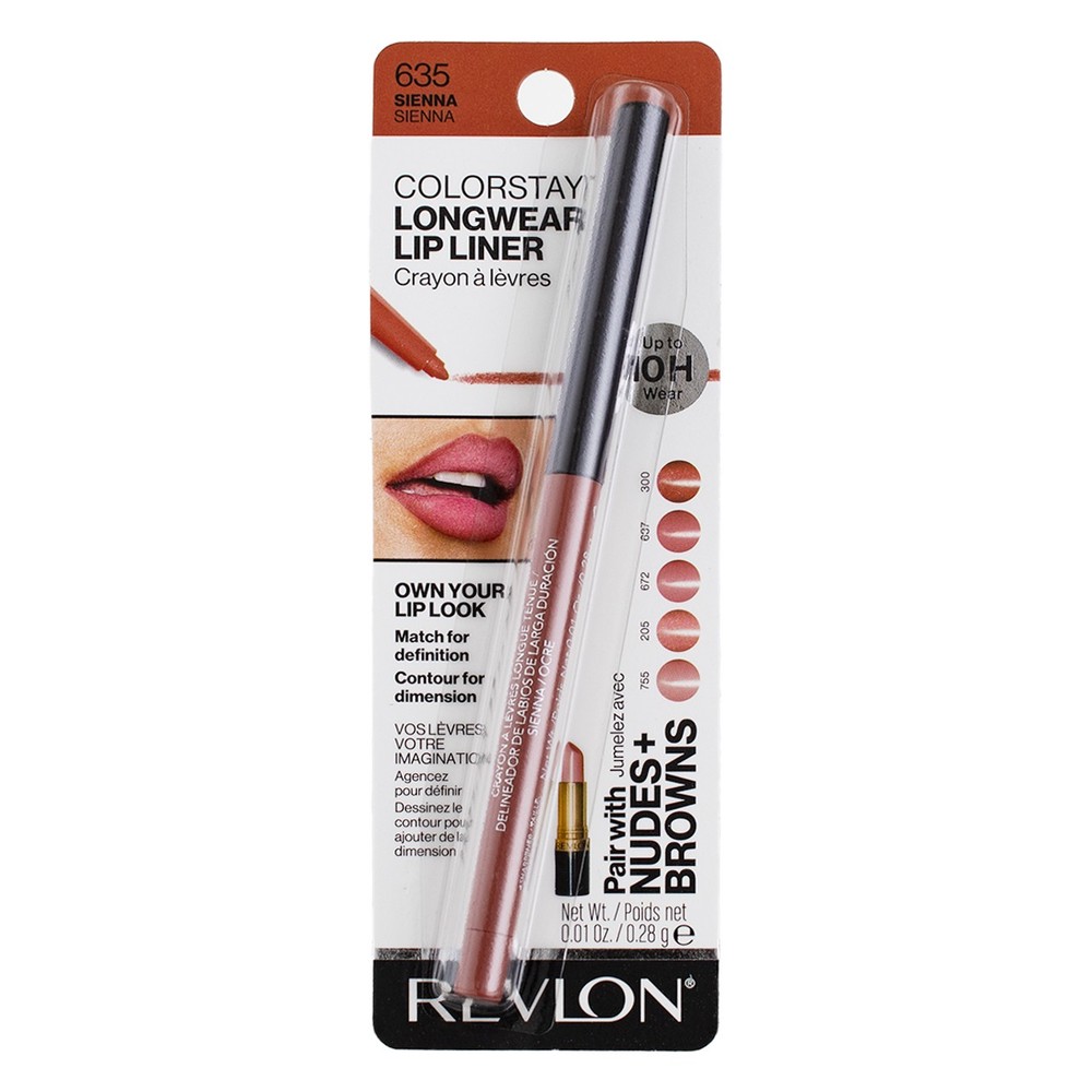 4 Pack Revlon ColorStay Lipliner, Sienna 635, 0.01 oz