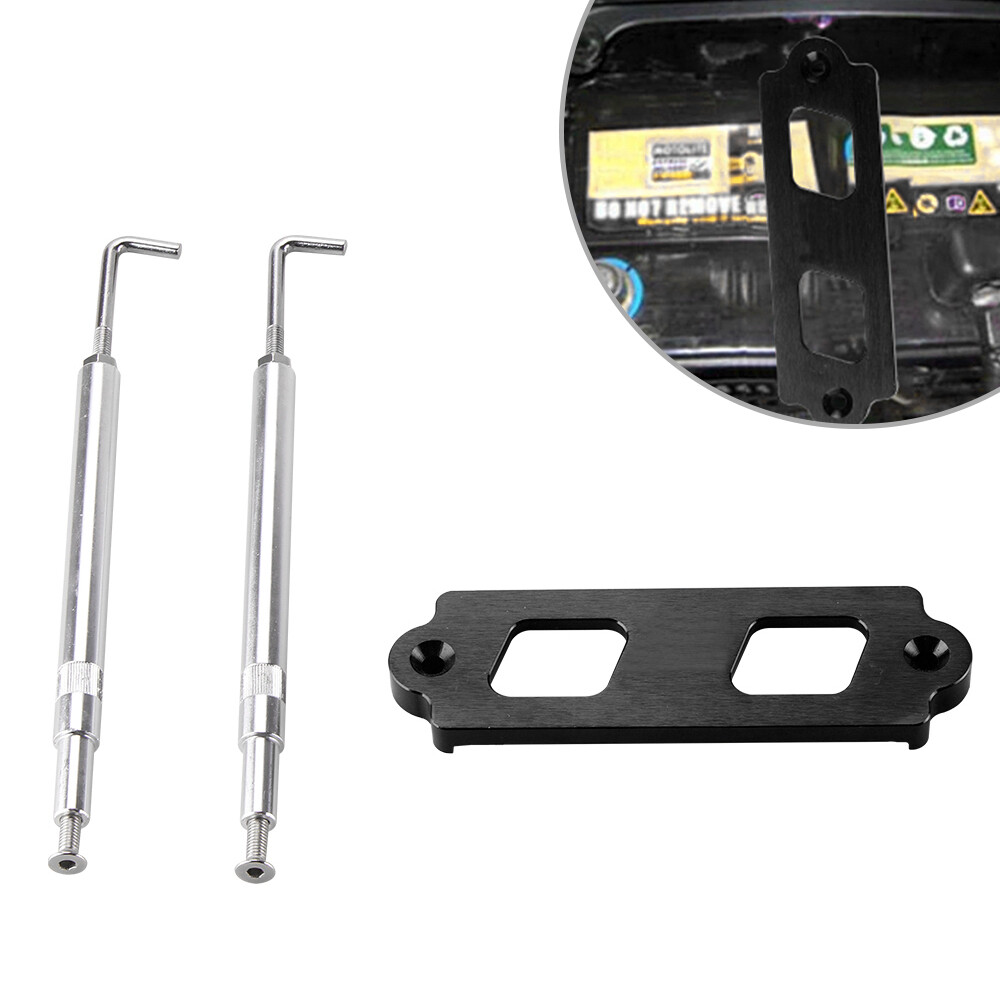 Battery Tie Down Kit Hold Down Rod With Tray Hooks For H*nd* Civic Integra Black