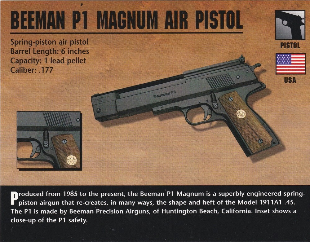 Beeman P1 Magnum Air Pistol Classic Firearms Photo Card u