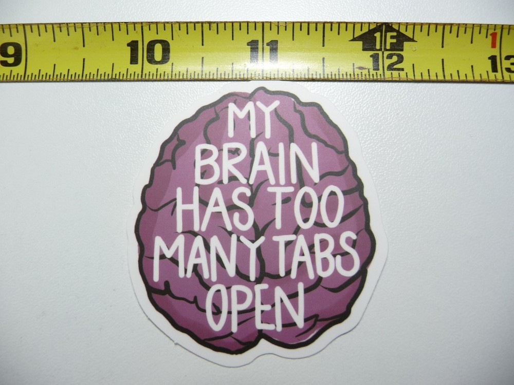 TABS OPEN BRAIN DRAWING FUN DECAL STICKER SCHOOL TEACHER PROFESSOR