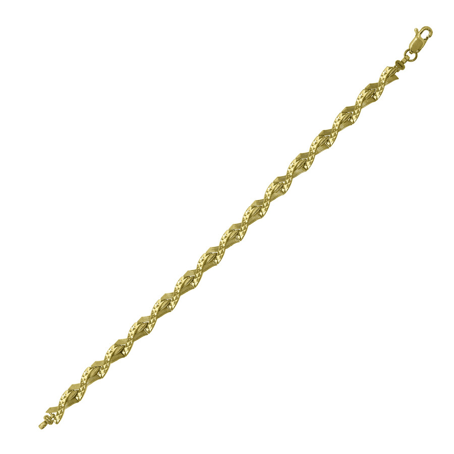 10k Yellow Gold Woven Link Bracelet for Women 7