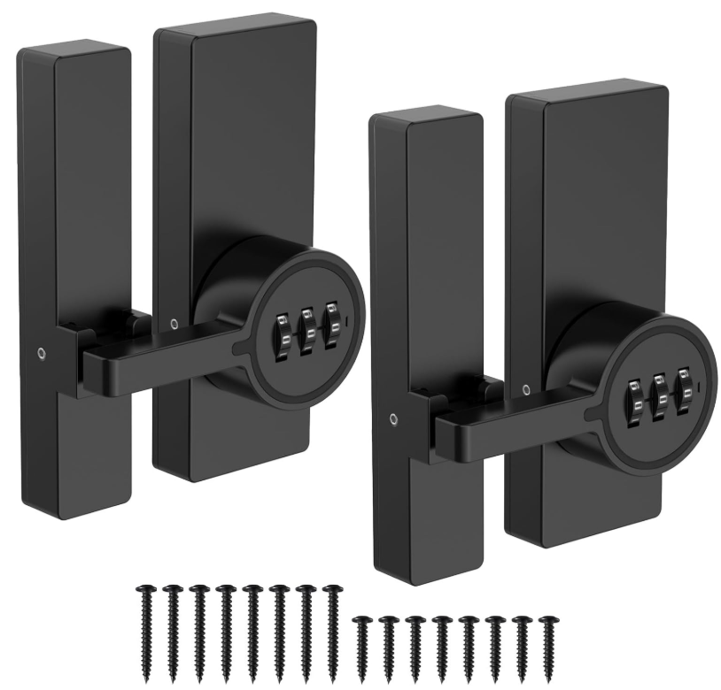 180-Degree Keyless Flip Latch for Sliding Barn Doors - Adhesive Mount-image