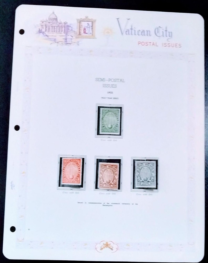 Vatican. Scott's B1-4.  MH . Set 4 on Album Pages. Holy Year. sal's stamp store.