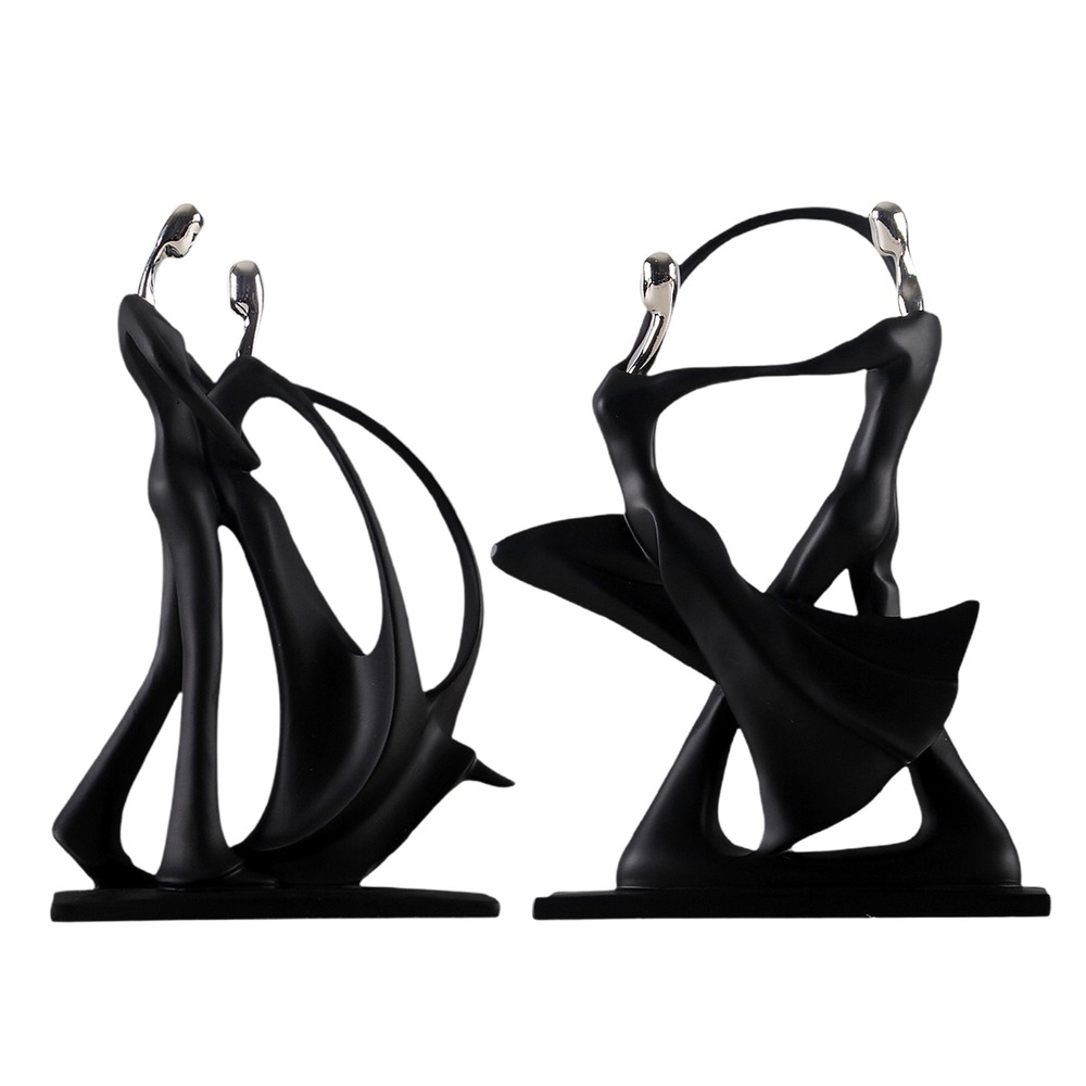 Resin Dancing Figurine Couple Abstract Sculpture Home Art Ornament Statue