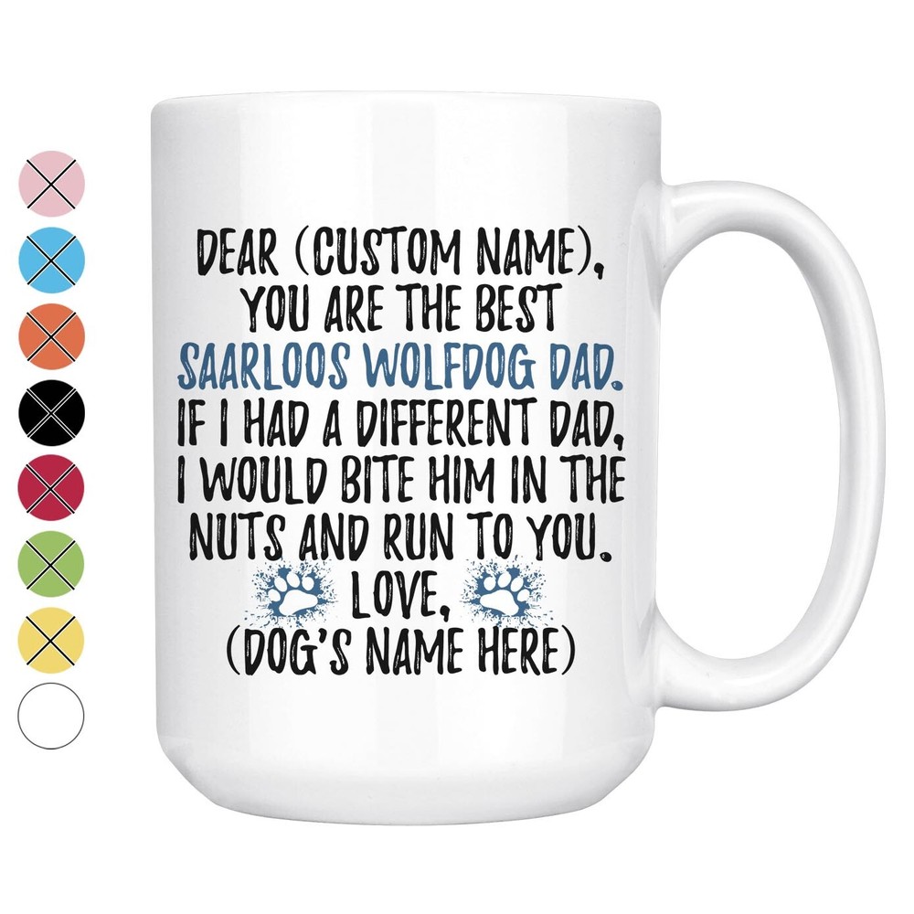 Custom Saarloos Wolfdog Mug for Dog Dads - Wolfhound Owner Gift for Men-image