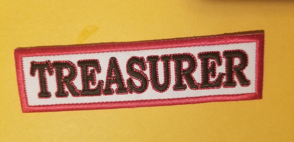 TREASURER Club Officer Embroidered Patch Worldwide shipping