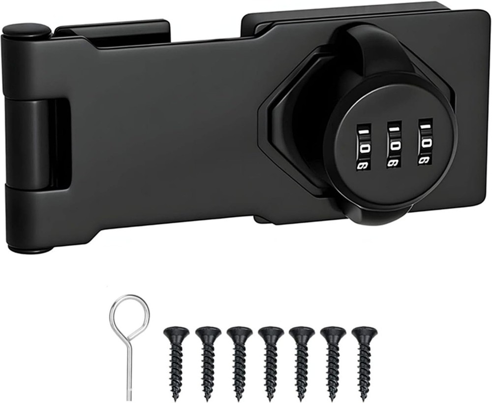 Mechanical Password Rotary Hasp Locks, Door Security Slide Latch Lock for Sma...-image