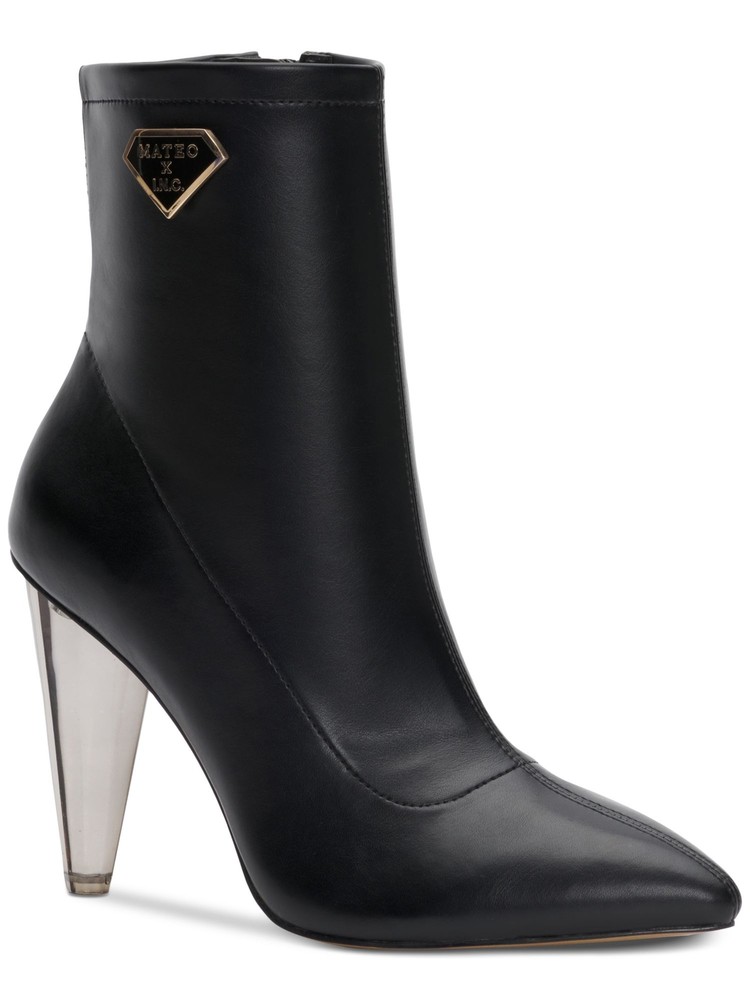 INC Womens Black Arch Support Luisa Pointed Toe Stiletto Zip-Up Booties 5 M