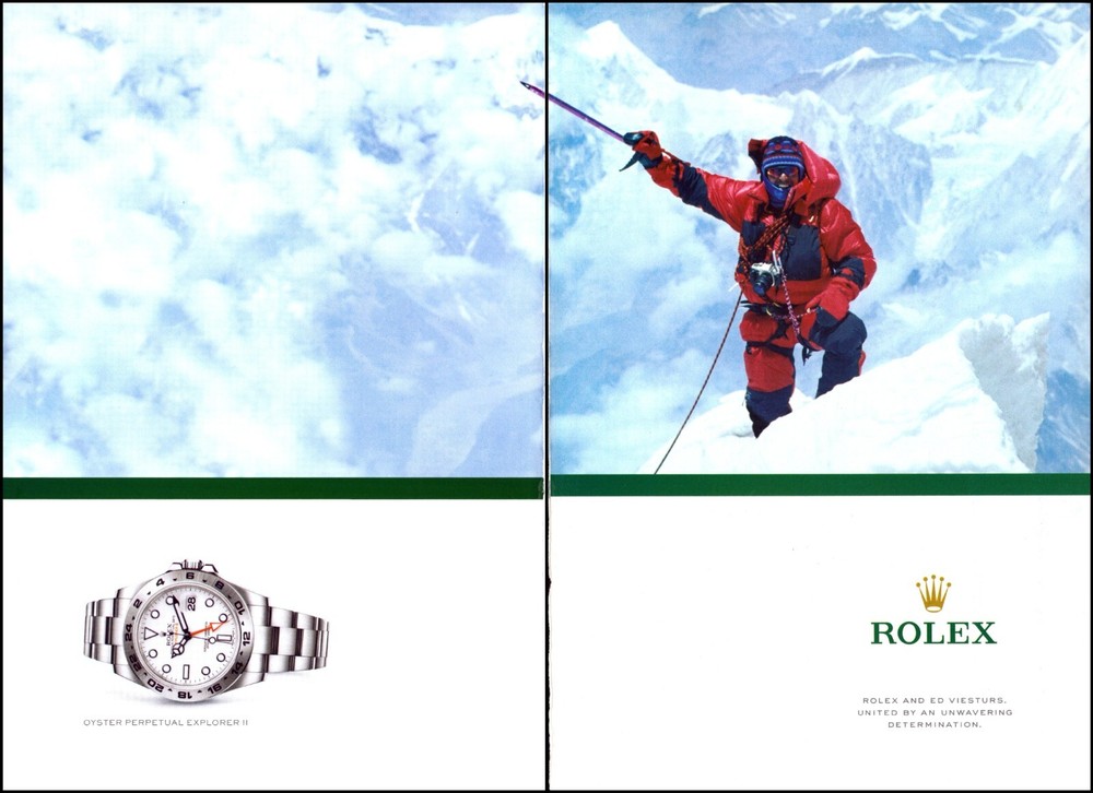 ROLEX Explorer Ed Viesturs 2014 Original 2-Page Print Ad