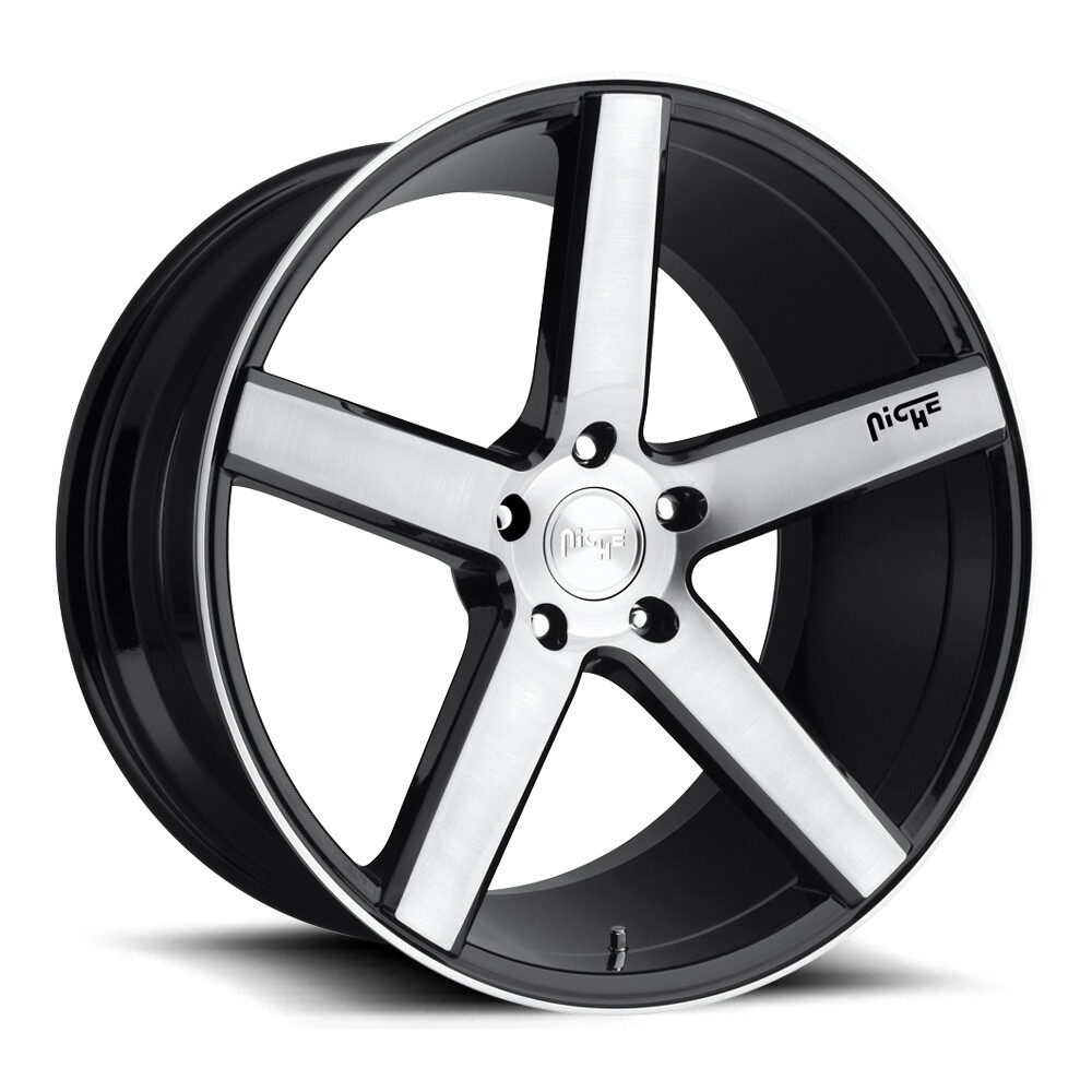 18x8 +40 Niche M124 Milan 5x4.5 Gloss Black Brushed Wheels (Set of 4)
