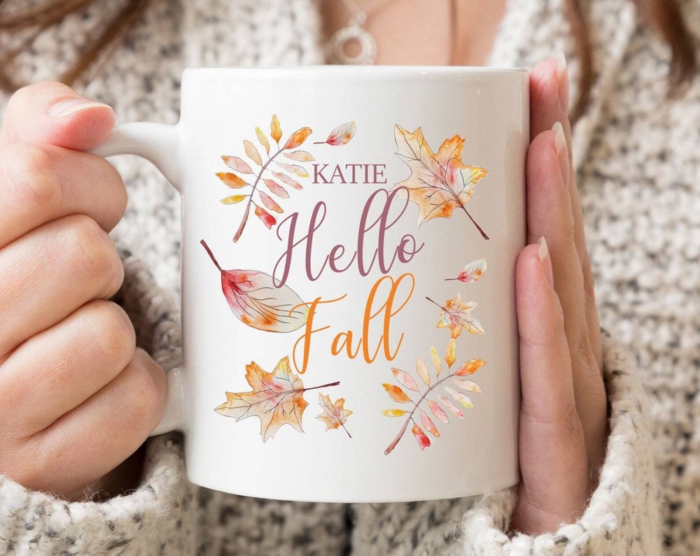 Personalised Fall Mug Custom Hello Fall Mug Personalised Fall Gift Personalised