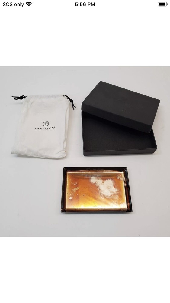 PAMPALONI Italy LEXUS engraved Silver Business Card Tray / Holder-image