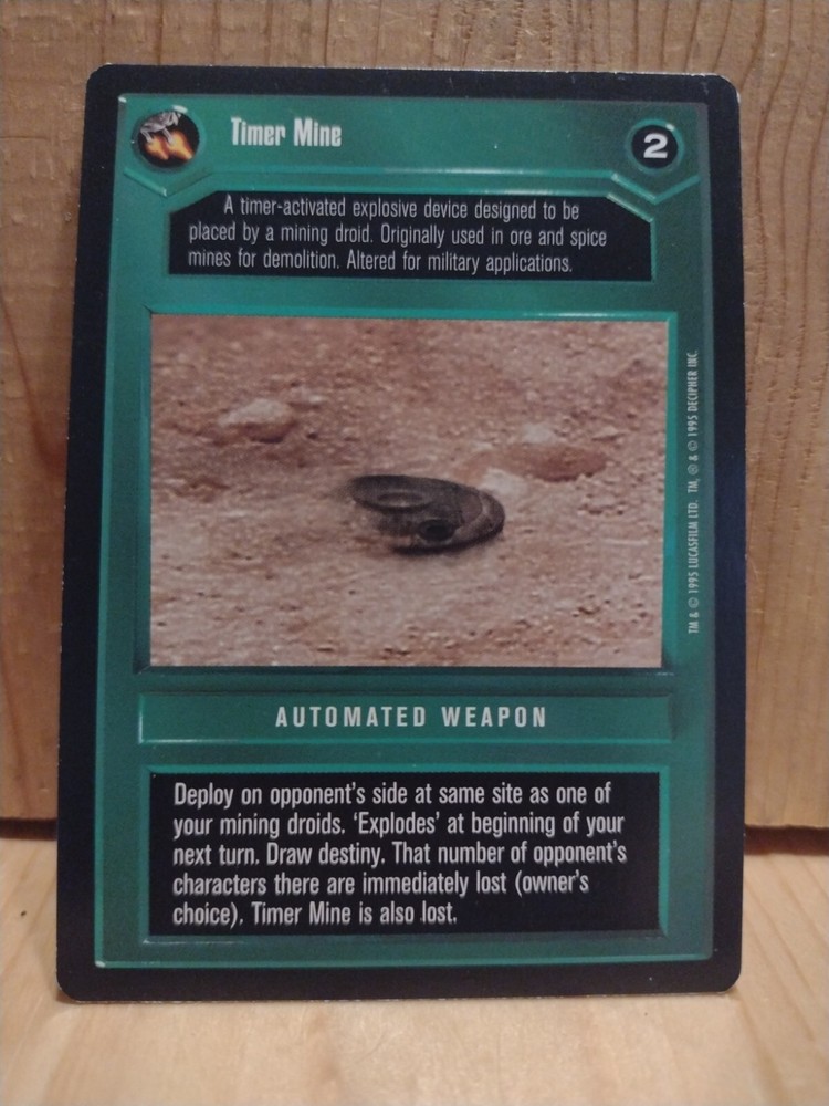 1995 Star Wars Card Game: AUTOMATED WEAPON: TIMER MINE   . Black BORDER  MC9-image