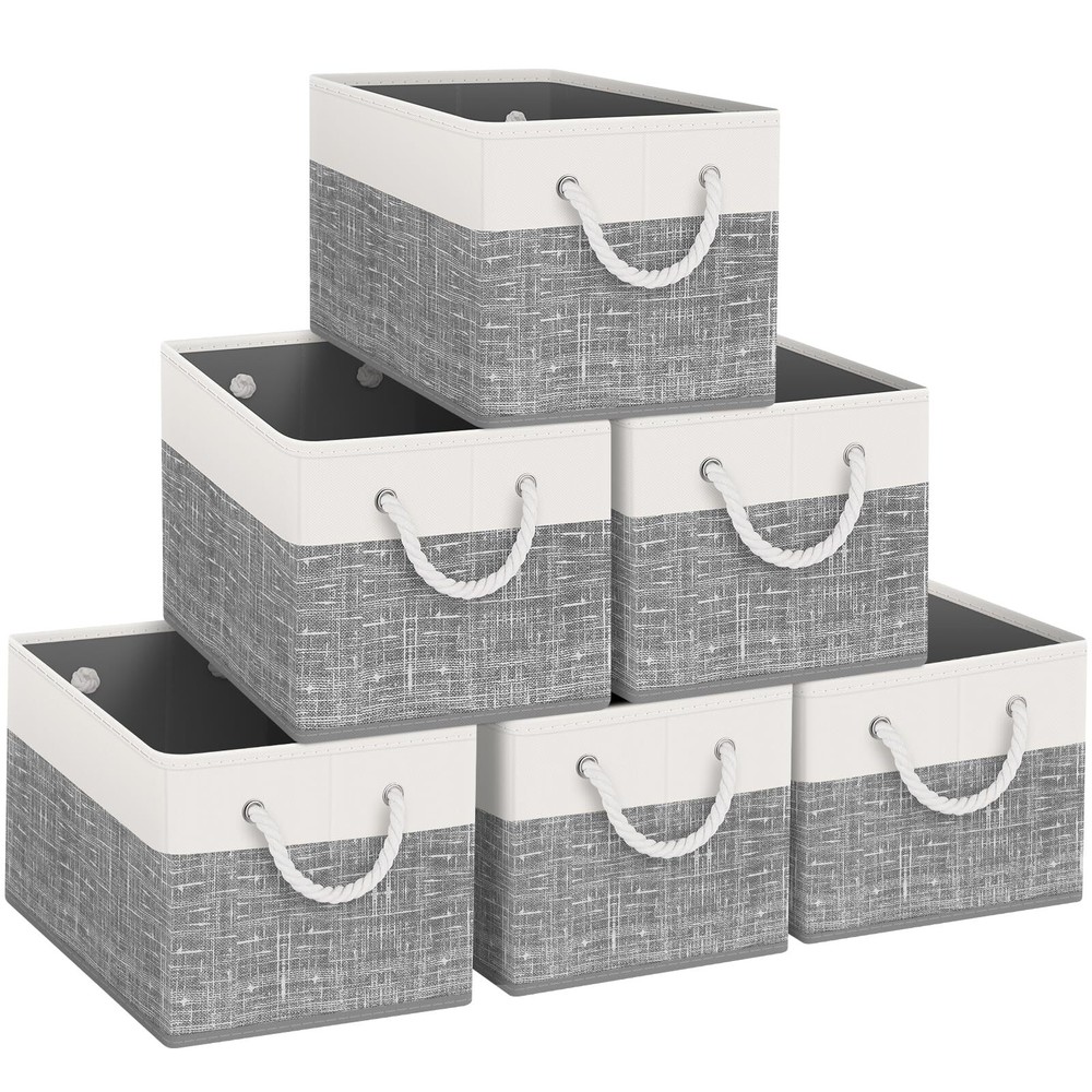 Fab Totes 6-Pack Foldable Storage Bins for Organizing Toys and More