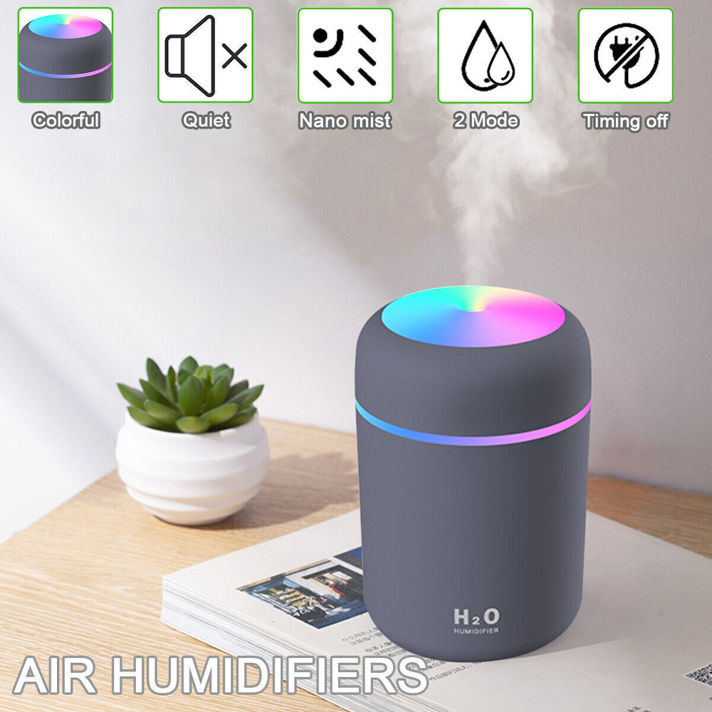 300ml Air Humidifier USB Aroma Essential Oil Diffuser Cool Mist Maker Purifier